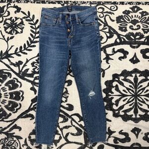 J Crew 8” mid-rise skinny button fly Denim Jeans